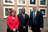 Sarah Boyack MSP and Alex Fergusson MSP greet HE Bernard H Sande, High Commissioner of the Republic of Malawi, during a meeting to discuss the relationship between the Scottish and Malawian parliament at The Scottish Parliament.